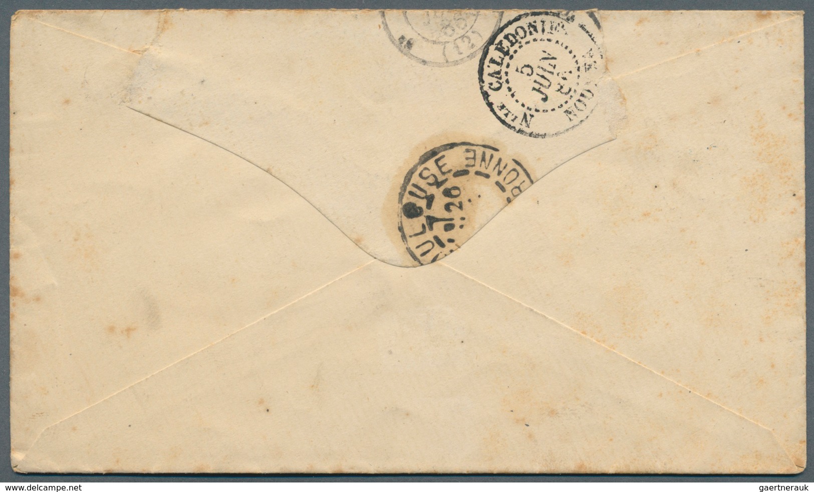 Neukaledonien: 1884. Envelope (two Small Parts Of Backflap Missing) Addressed To France Bearing Fren - Cartas & Documentos