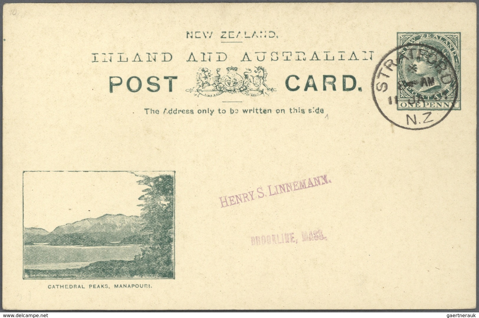 Neuseeland - Ganzsachen: 1900/1901, pictorial stat. postcards QV 1d. green complete set with nine di