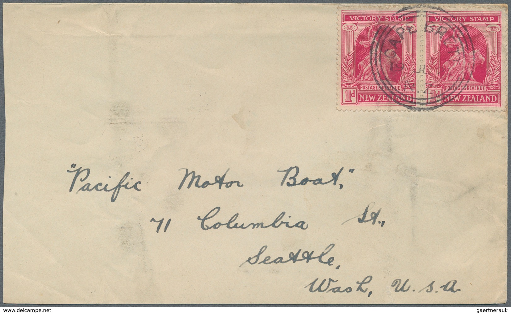Neuseeland - Stempel: CAPE BRETT 19 JL.22, Scarce Class-G Postmark (not Listed At Wooders) On A Two- - Andere & Zonder Classificatie
