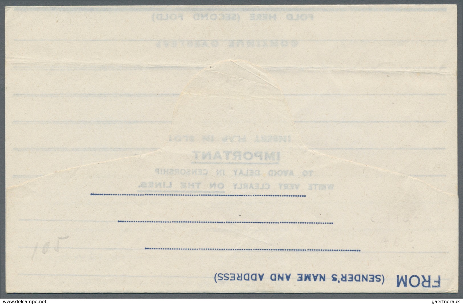 Neuseeland - Kriegsgefangenenpost: 1944, Prisoner Of War Post Aerogramme KGVI 1s Pale Blue (type 5) - Andere & Zonder Classificatie