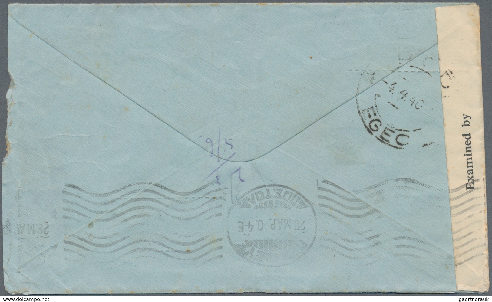 Nord-Rhodesien: 1940. Air Mail Envelope Addressed To Rhodes, Greece Bearing Northern Rhodesia SG 29, - Northern Rhodesia (...-1963)