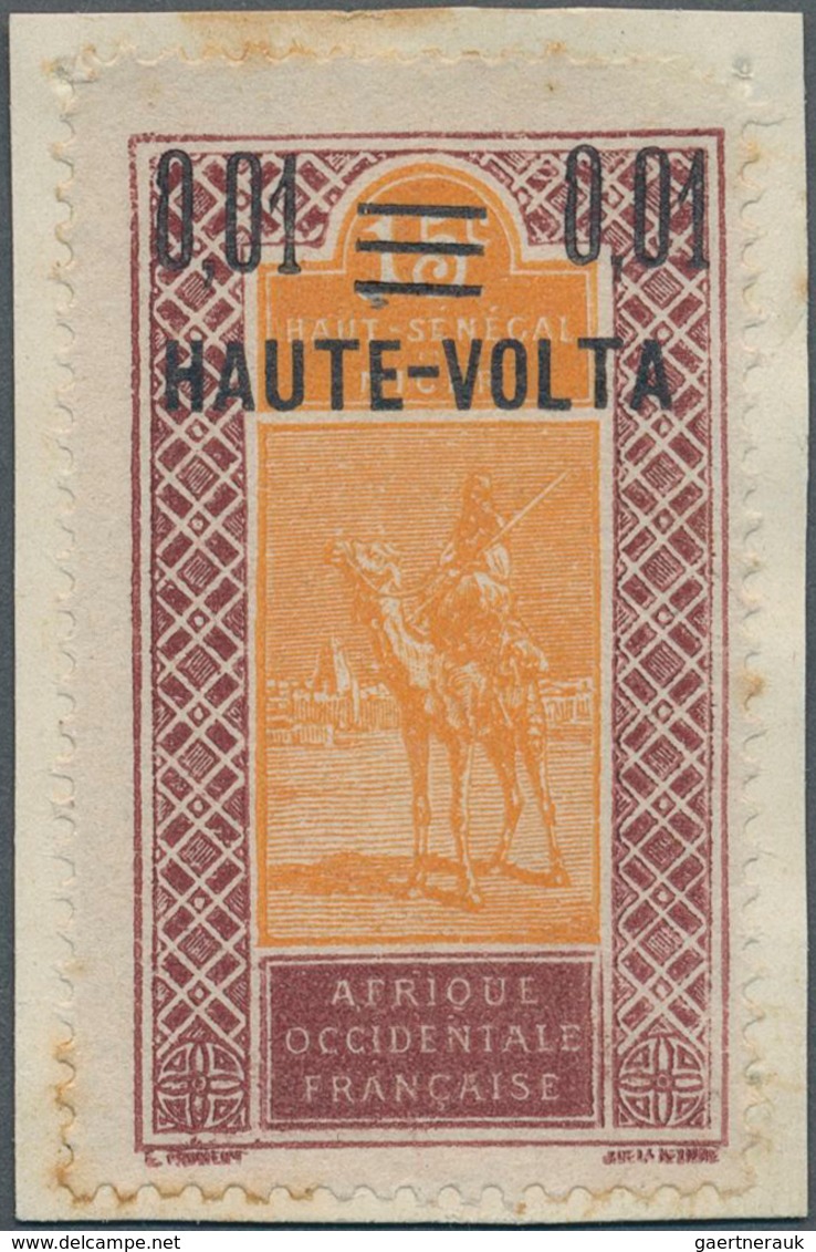 Obervolta / Burkina Faso: 1922, Revaluation Overprints, 0.01 On 15c. Lilac-brown/orange, Essay Of Ov - Burkina Faso (1984-...)
