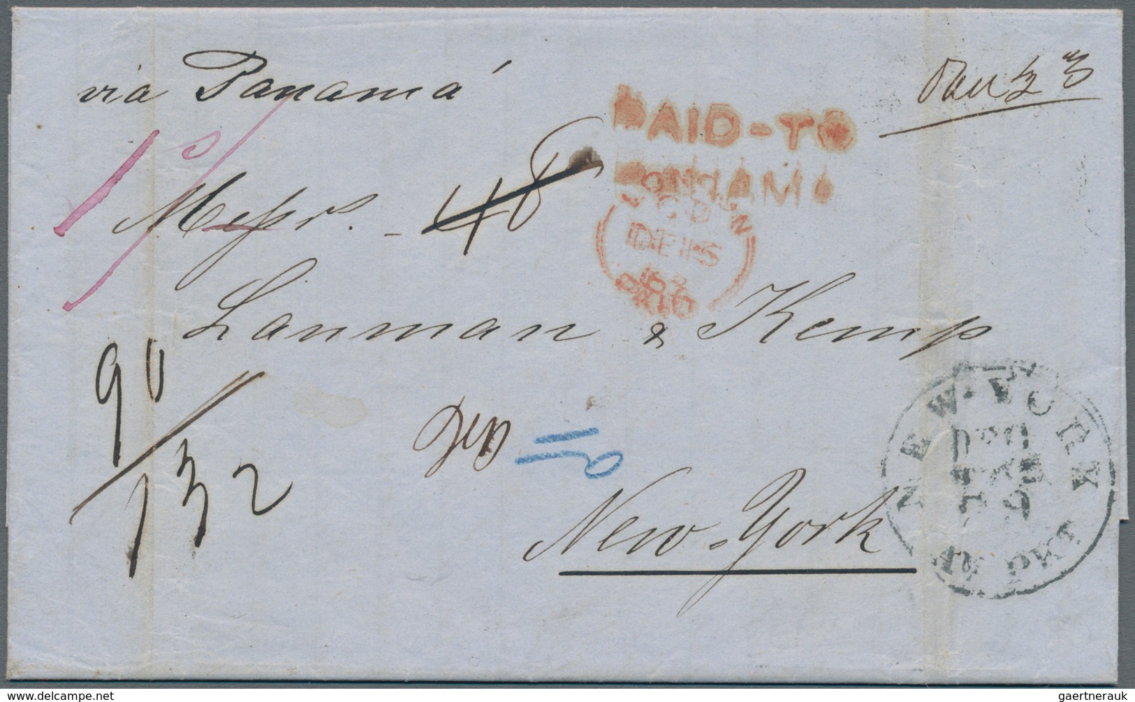 Peru: 1863, Entire Letter From AREQUIPA, Dated Nov. 4th 1863, Sent Via Transit Panama And England To - Perù