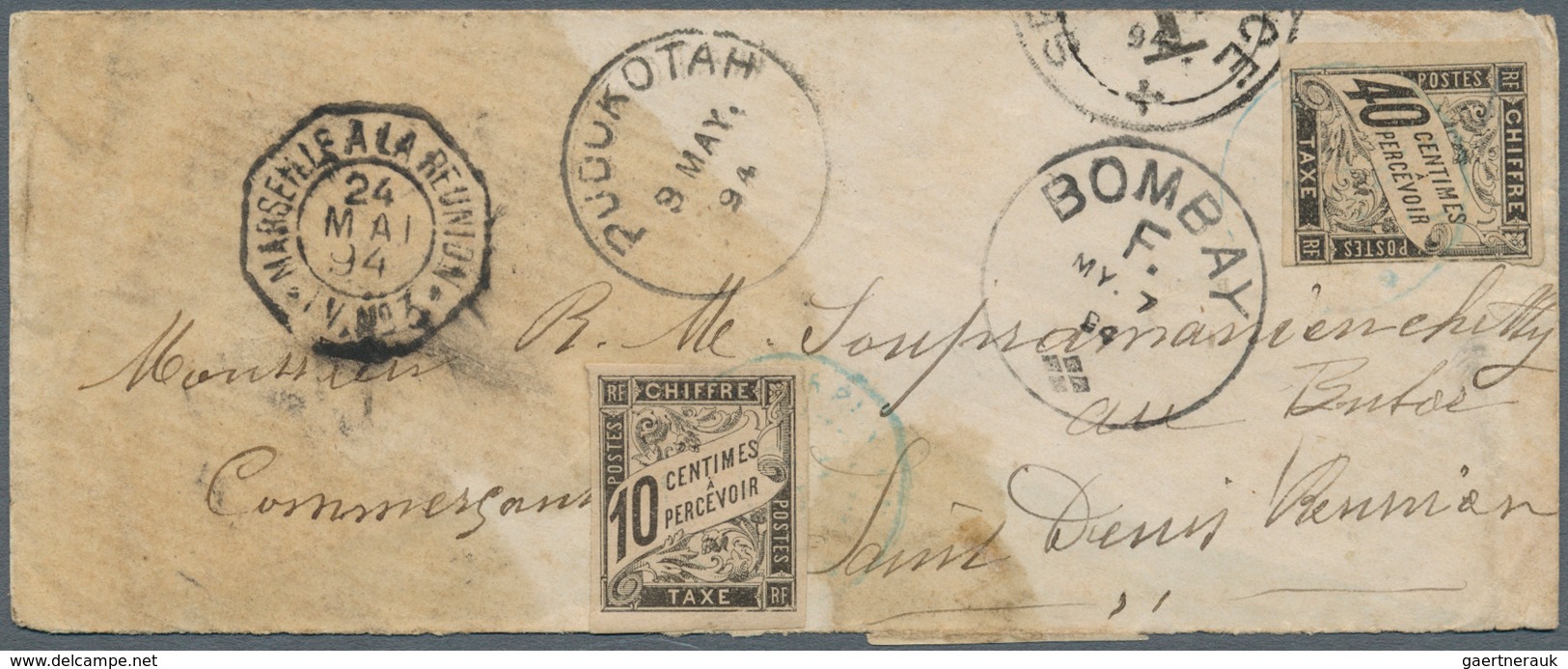 Reunion: 1894. Stampless Envelope (faults) Written From Bombay Addressed To Saint Denis, Reunion Can - Gebruikt