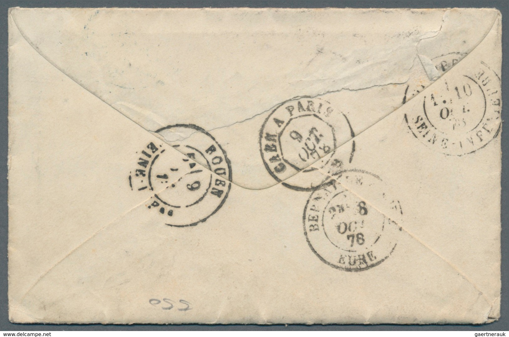 Senegal: 1878. Envelope Addressed To France Bearing French General Colonies Yvert 34, 20c Brown/lila - Otros & Sin Clasificación