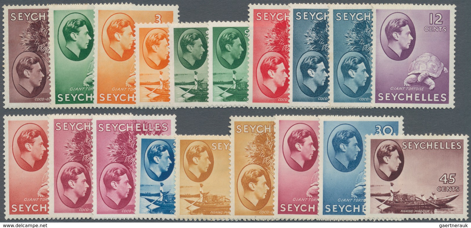 Seychellen: 1938/1949, KGVI Pictorial Definitives Complete Simplified Set Of 25 And Additional Three - Seychellen (...-1976)