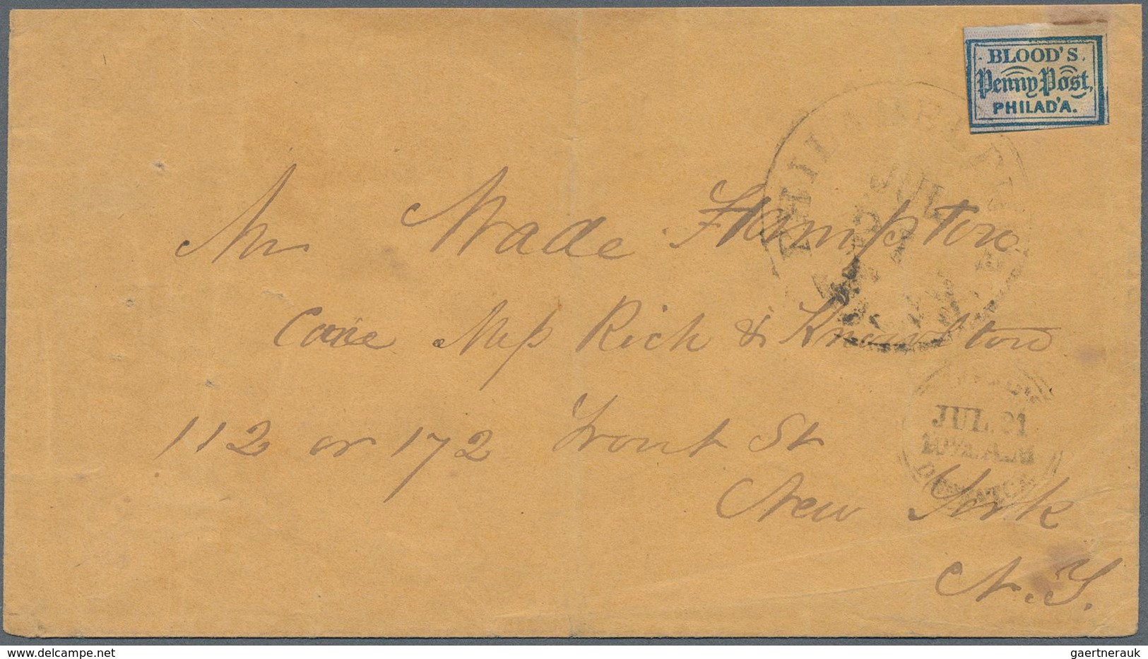 Vereinigte Staaten Von Amerika - Lokalausgaben + Carriers Stamps: 1848-54, Blood's Penny Post Four C - Sellos Locales