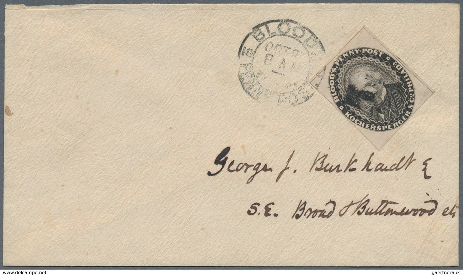 Vereinigte Staaten von Amerika - Lokalausgaben + Carriers Stamps: 1848-54, Blood's Penny Post four c