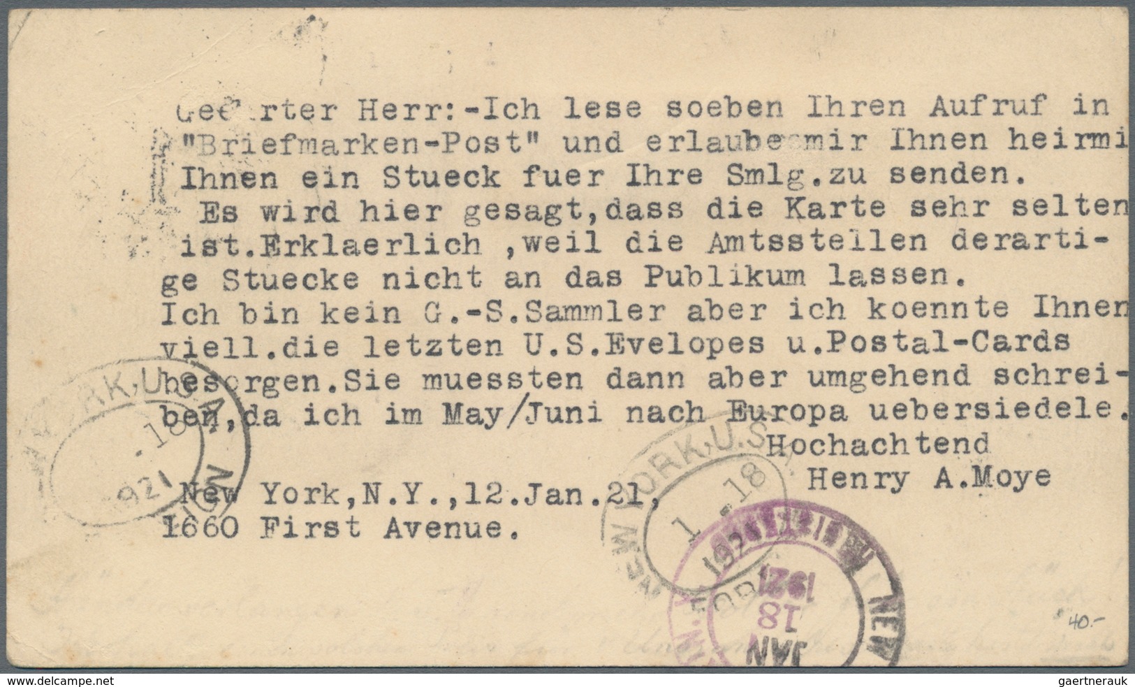 Vereinigte Staaten Von Amerika - Ganzsachen: 1921 Revalued Postal Stationery Card With Double Surcha - Other & Unclassified