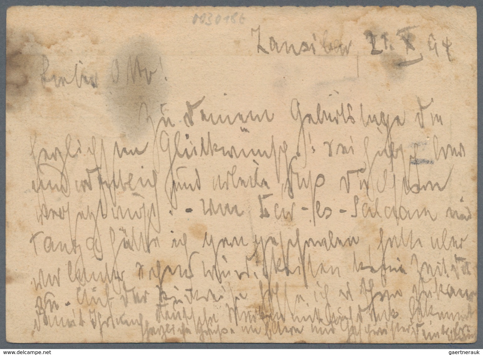 Zanzibar: 1904, Indian 1 Anna Stationery Question Card (faults) Cancelled With French Shipmark With - Zanzibar (...-1963)