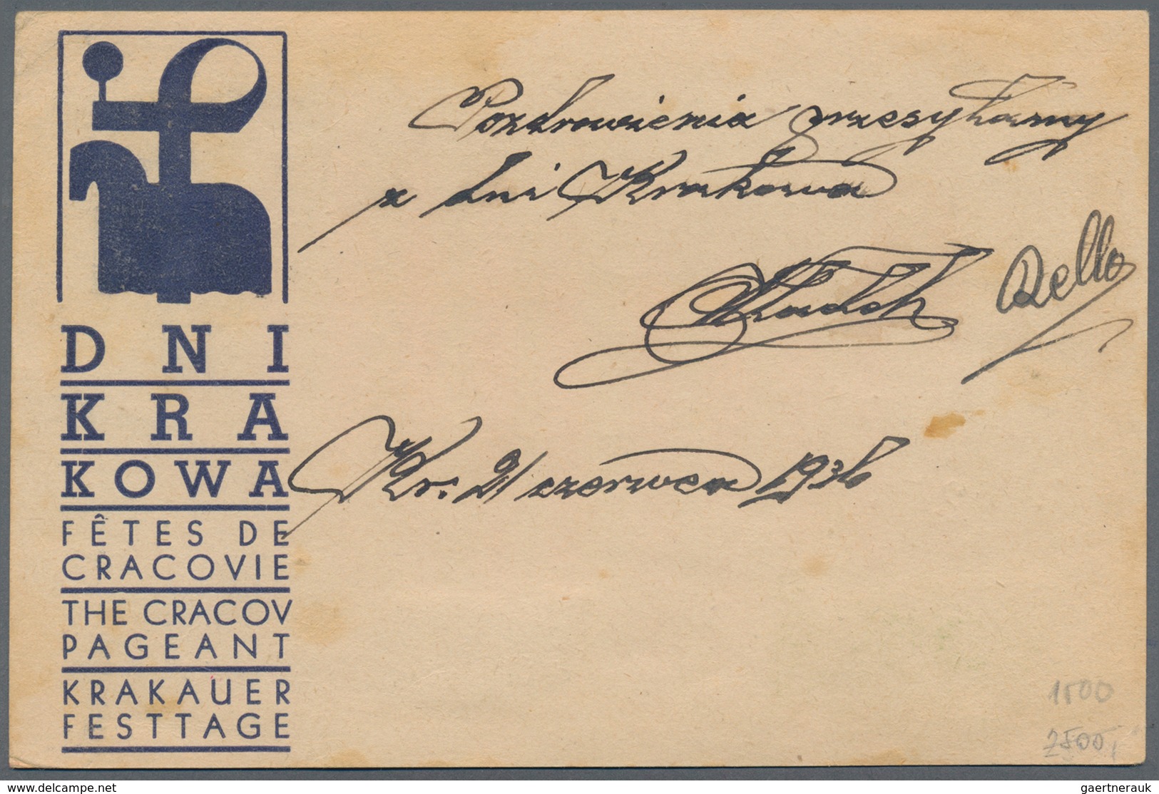 Ballonpost: 1936, Picture Card Franked With 15 Gr. With "Poczta Blonowa" With Balloon Cachets From K - Luchtballons
