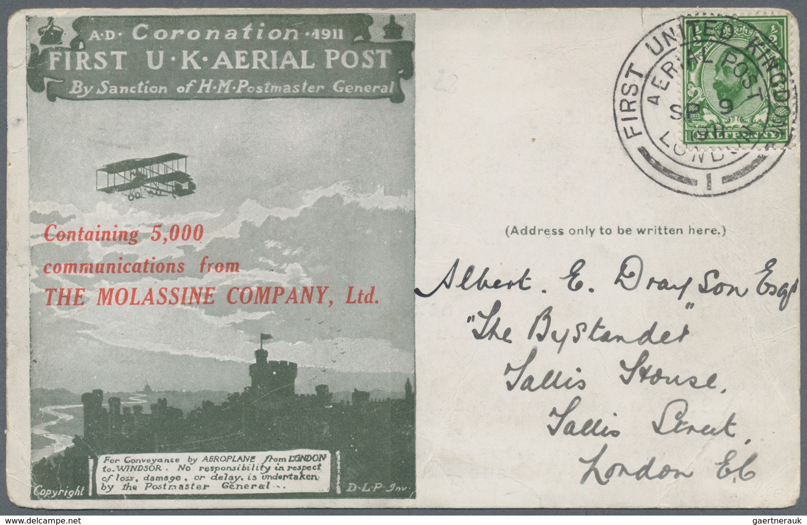 Flugpost Europa: 1911, " FIRST U.K. AERIAL POST" London-Windsor With Special Card (small Faults) And - Andere-Europa