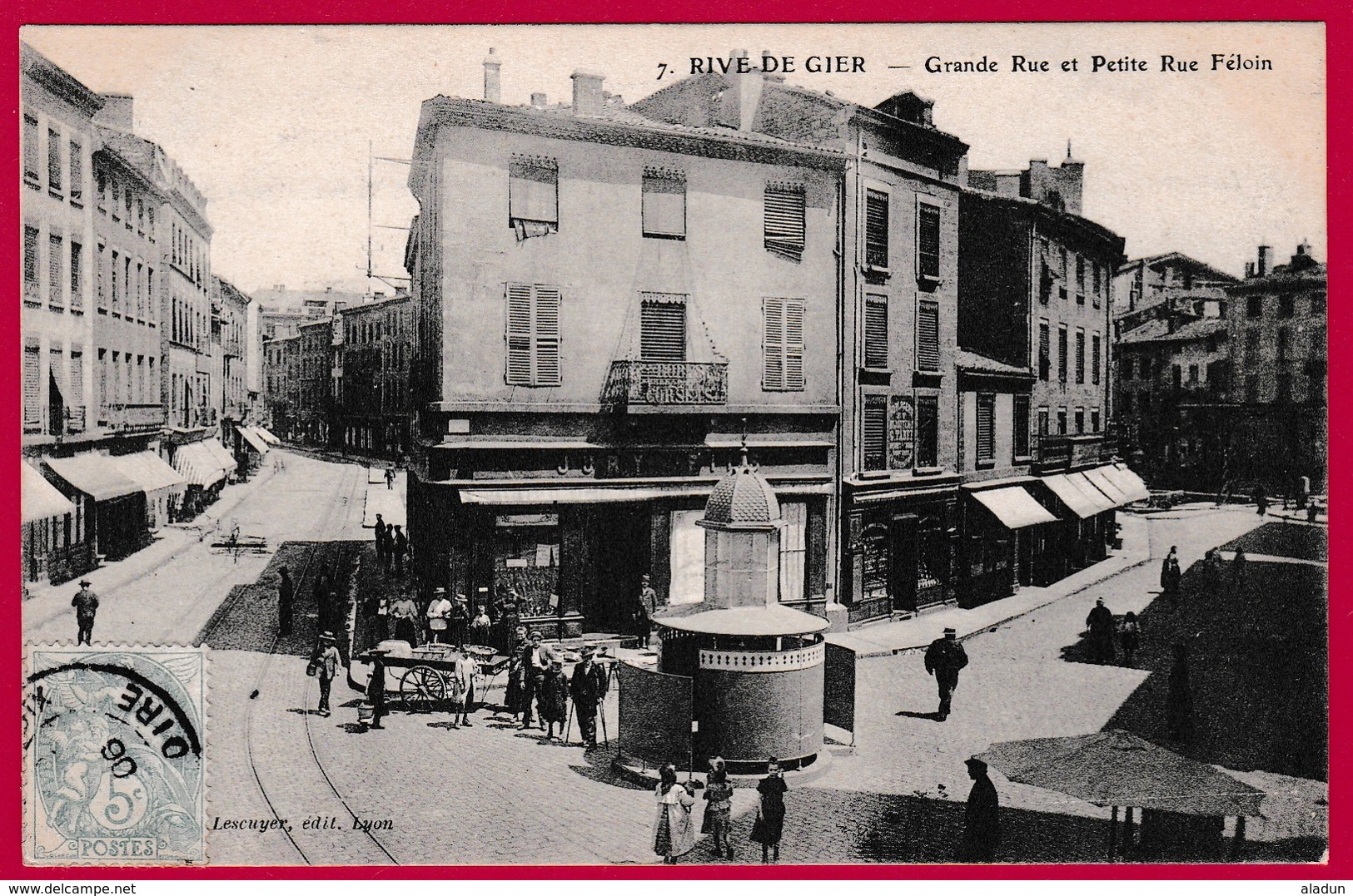 42 -  RIVE DE GIER     Grande Rue Et Petite Rue Féloin  1906 - Rive De Gier