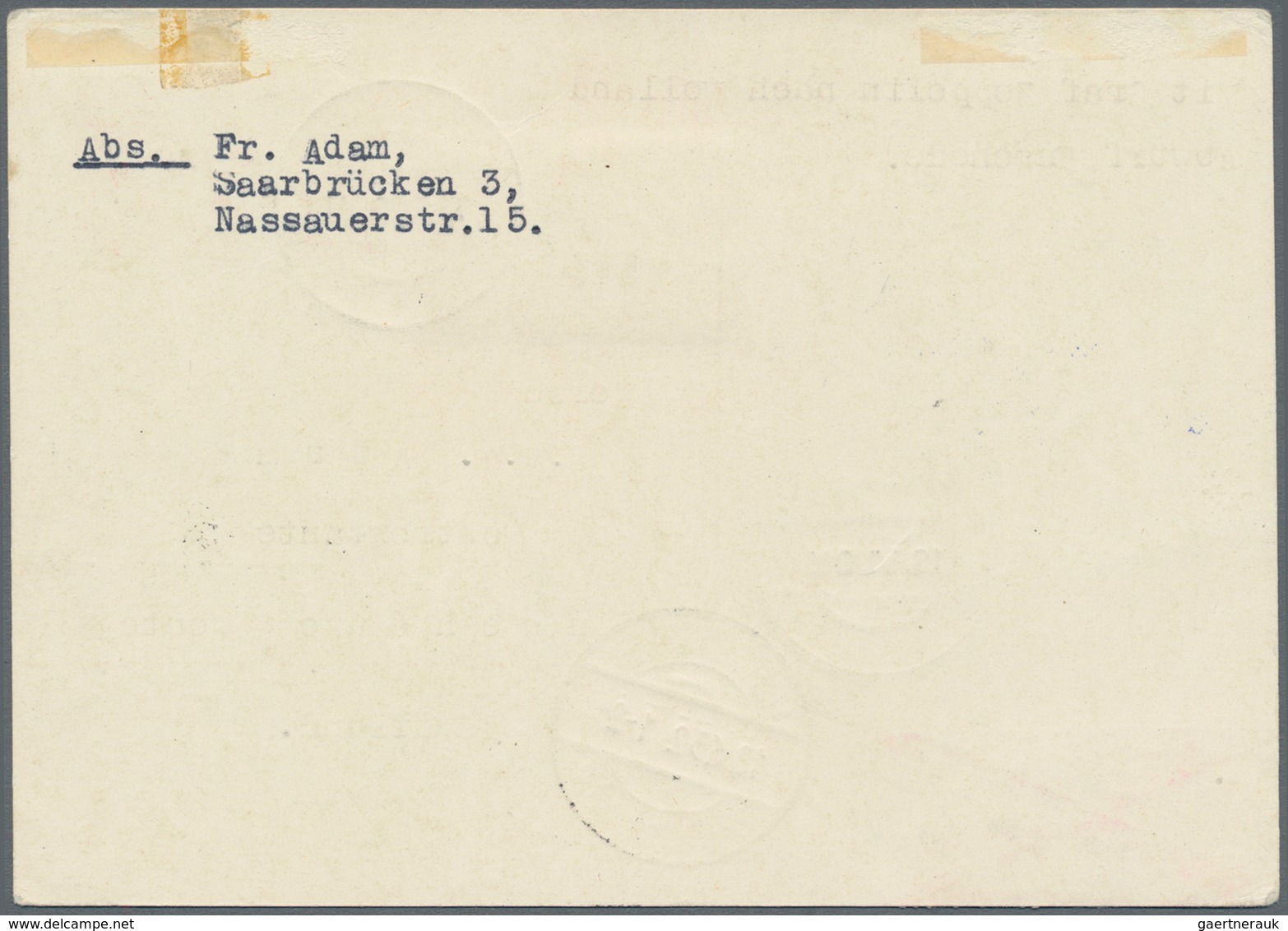 Zeppelinpost Deutschland: 1932. Saar/German Upfranked Ganzsache / Postal Stationery Card Flown On Th - Luchtpost & Zeppelin