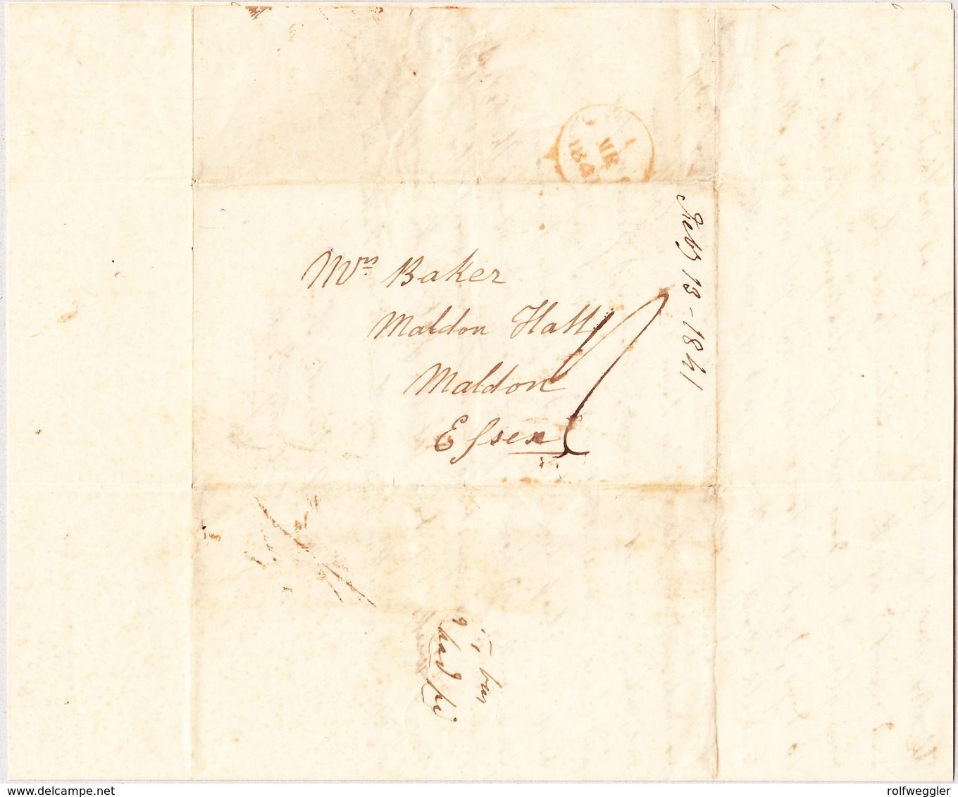 1841 Faltbrief Vom Schiff H.M.S. Ganges In Malta Nach Maldon In Essex - ...-1840 Voorlopers
