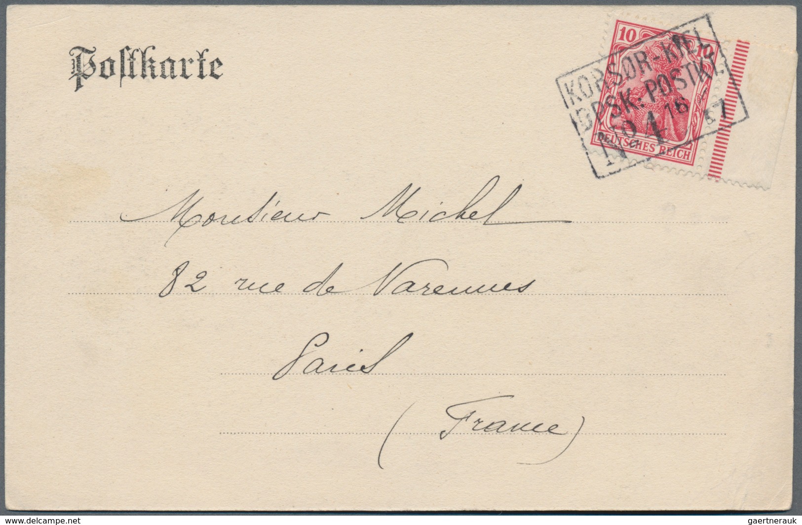 Schiffspost Deutschland: 1902 Ca., Anischtskarte (Hamburg Hohe Brücke) Nach Frankreich, Frankiert Mi - Brieven En Documenten