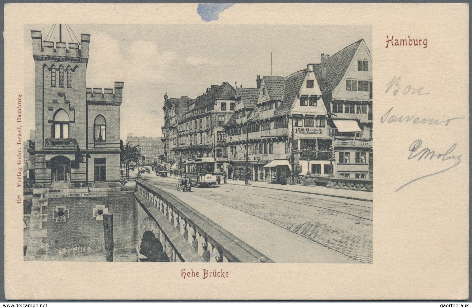 Schiffspost Deutschland: 1902 Ca., Anischtskarte (Hamburg Hohe Brücke) Nach Frankreich, Frankiert Mi - Brieven En Documenten