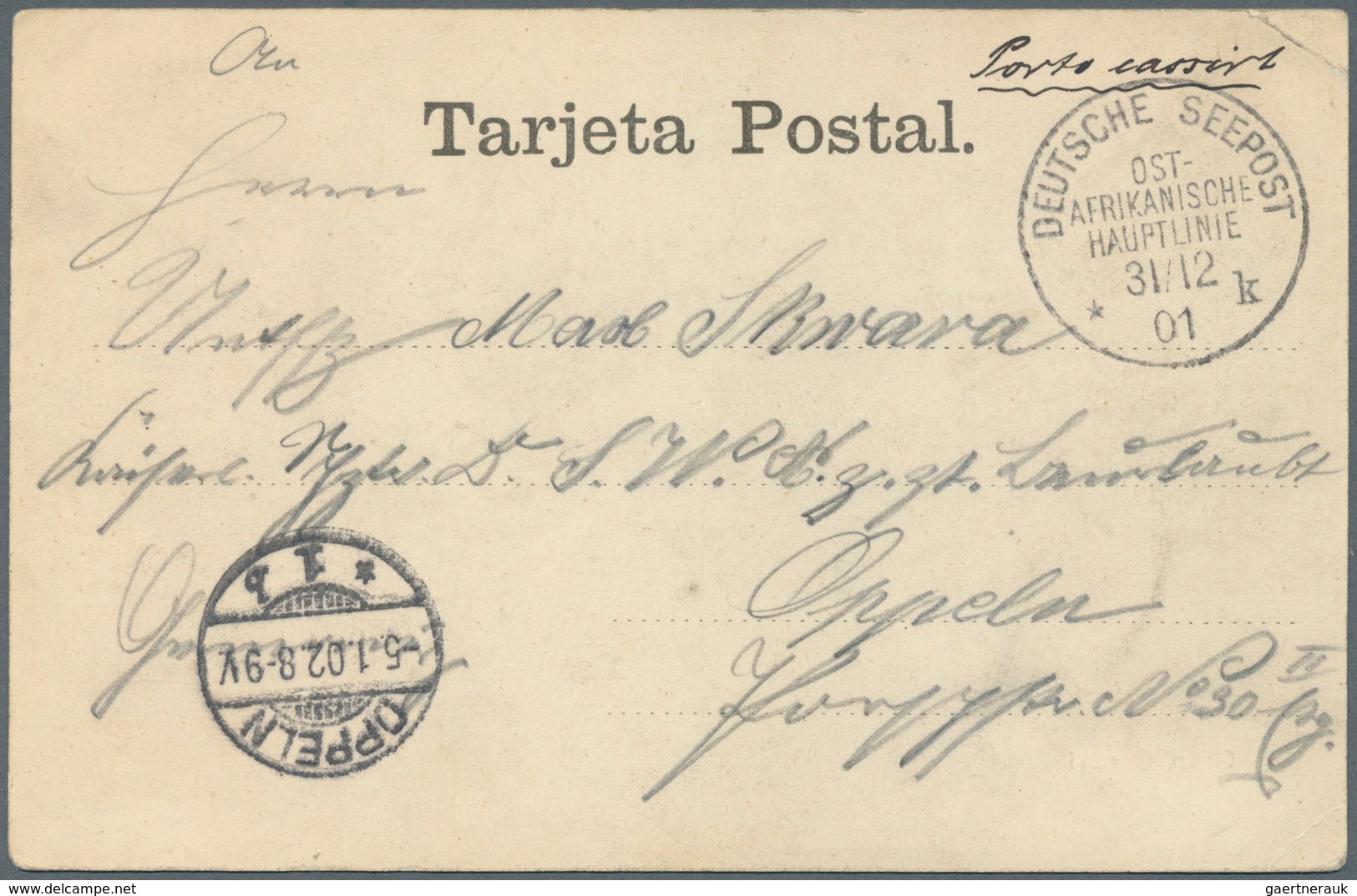 Deutsche Schiffspost Im Ausland - Seepost: 1901. Cash Franking From The Steamer Koenig. "DEUTSCHE SE - Andere & Zonder Classificatie