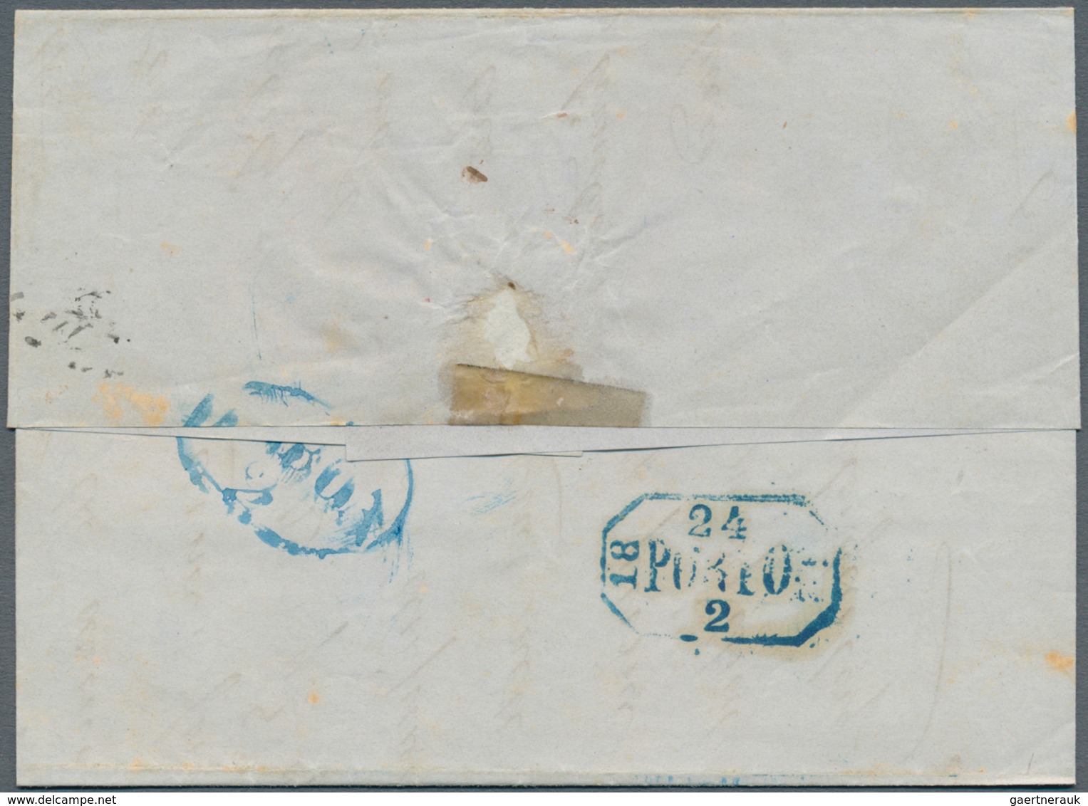 Spanien - Vorphilatelie: 1852. Stampless Envelope Written From 'Cadiz' Dated '17th Feb 1852' Address - ...-1850 Voorfilatelie