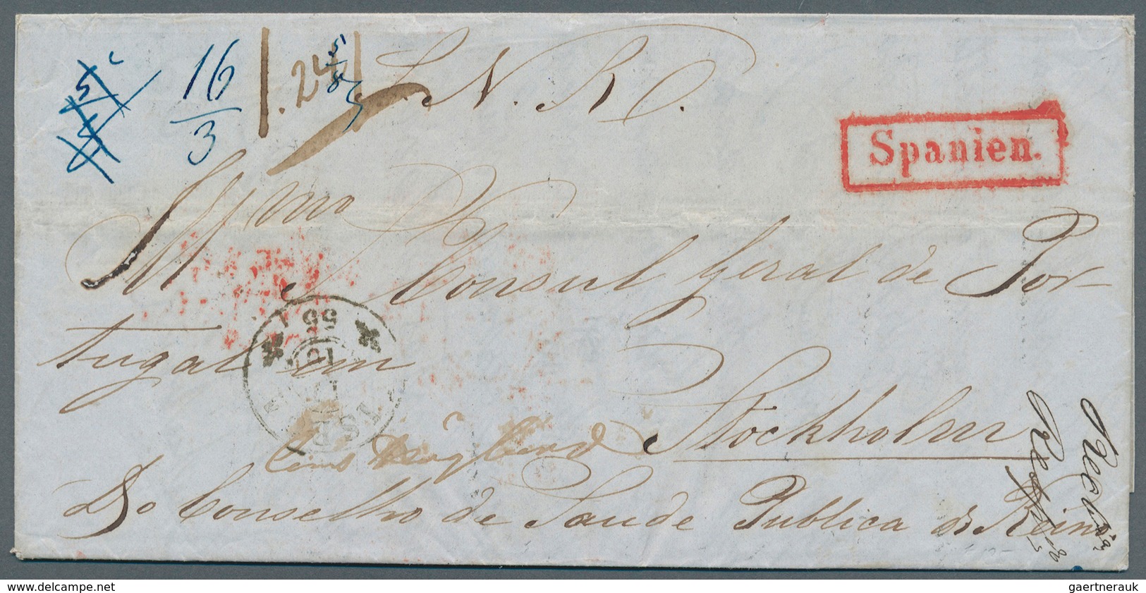 Spanien - Besonderheiten: 1855. Stampless Envelope Written From Lisbon Dated '15 Oct 1855' With Lisb - Other & Unclassified