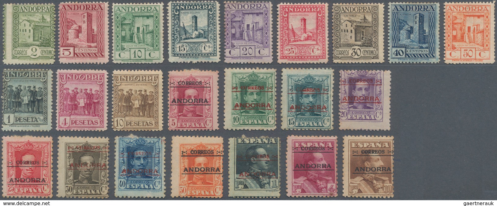 Andorra - Spanische Post: 1928/37 Mentioned Values With Usual Centring, Partly Stronger Hinge And/or - Otros & Sin Clasificación