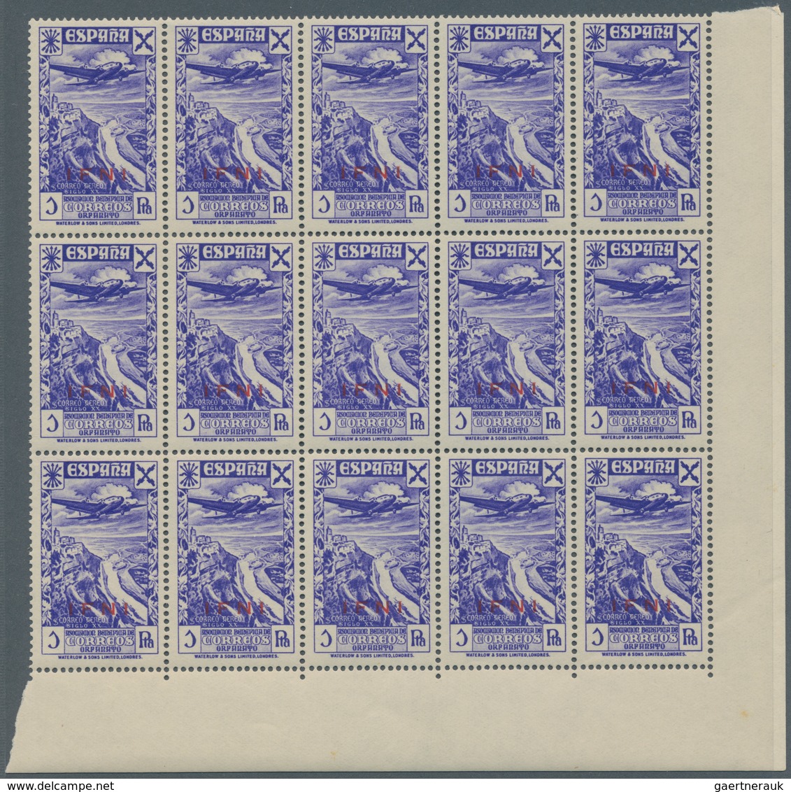 Ifni: 1943, Spain Private Issue ‚Huerfanos De Correios‘ With Black Or Red Opt. ‚IFNI‘ Complete Set O - Ifni