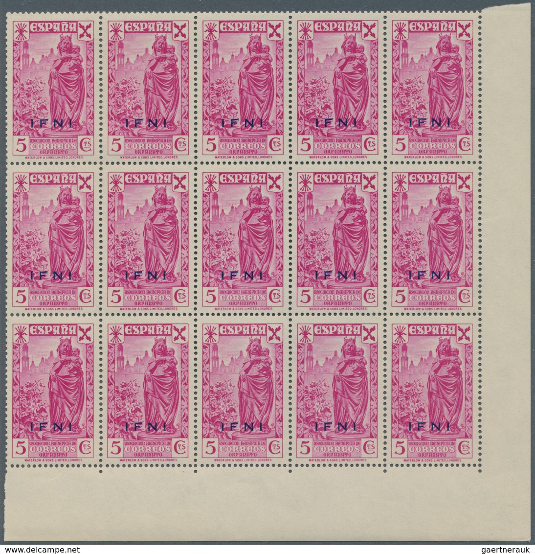 Ifni: 1943, Spain Private Issue ‚Huerfanos De Correios‘ With Black Or Red Opt. ‚IFNI‘ Complete Set O - Ifni