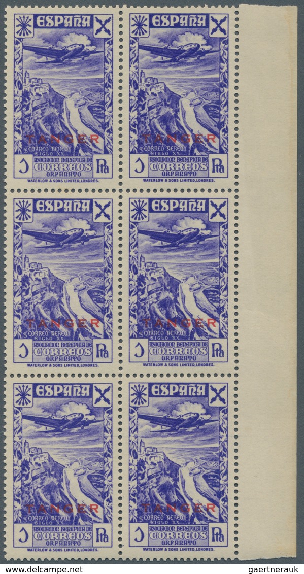 Tanger - Spanische Post: 1943, Spain Private Issue ‚Huerfanos De Correios‘ With Black Or Red Opt. ‚T - Spaans-Marokko