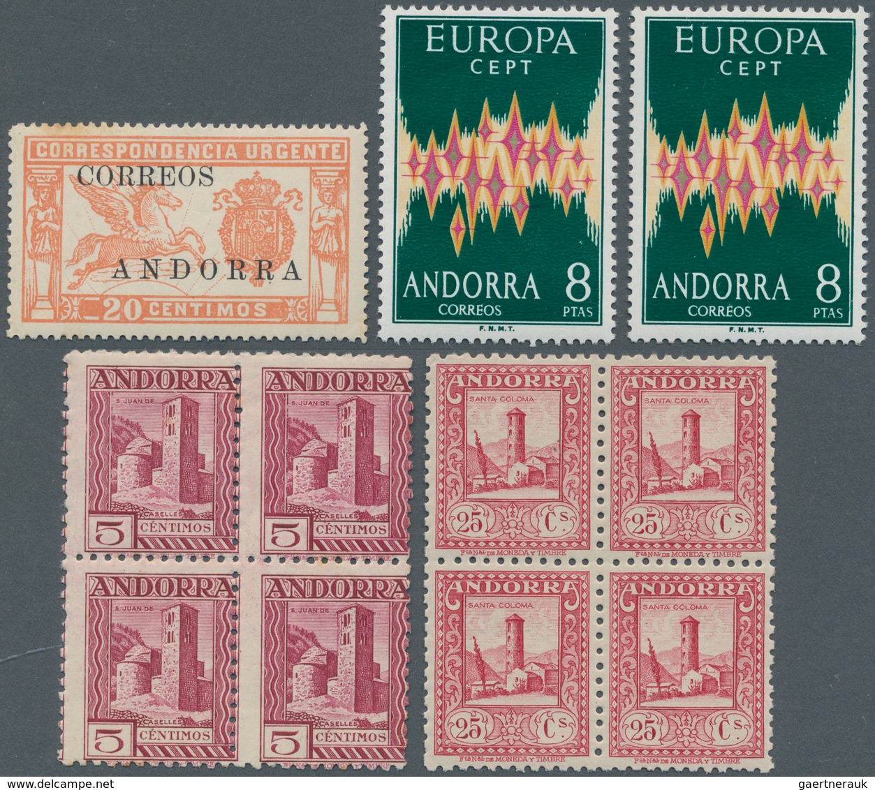 Andorra - Spanische Post: 1896/1980 (ca.), Duplicates On Nine Large Stockcards With Many Better Stam - Andere & Zonder Classificatie