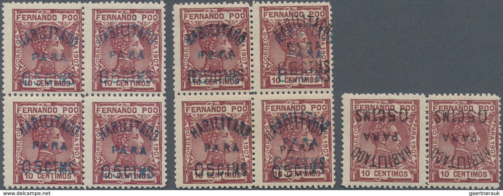 Fernando Poo: 1929, King Alfonso XIII. To The Right 10c. Brown-carmine (‚1907‘) In A Lot With About - Fernando Po