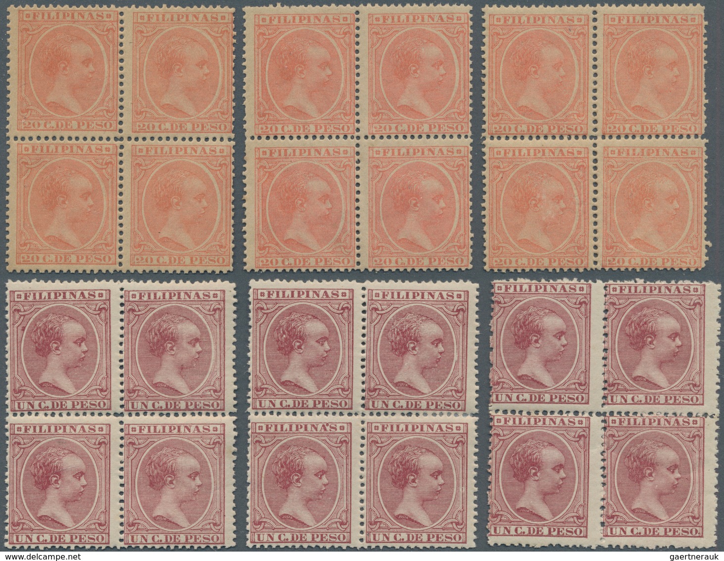 Philippinen: 1890/1899, Duplicates On 30 Large Stockcards With Several Interesting Issues Incl. Bloc - Filippijnen