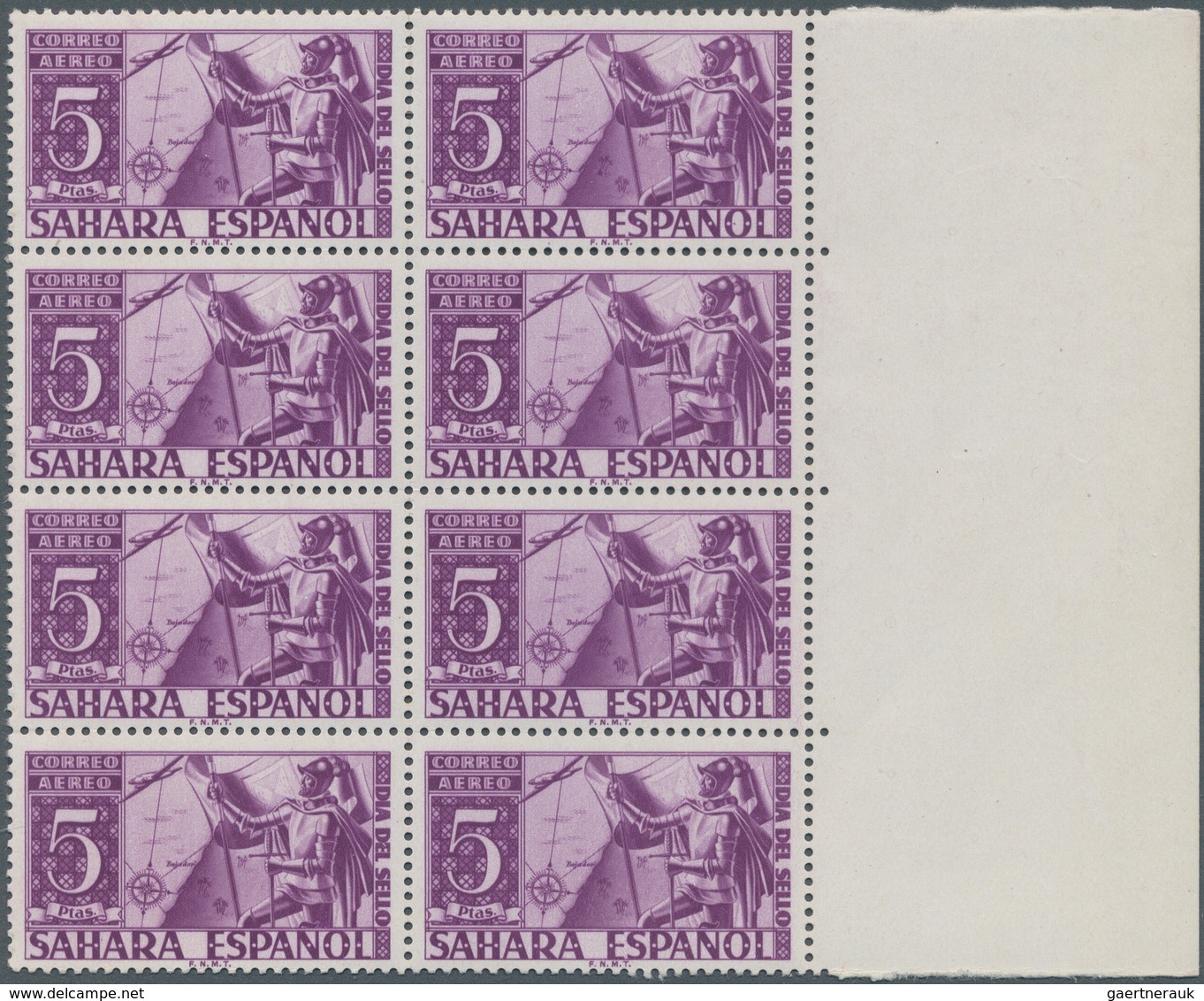 Spanisch-Sahara: 1950, Stamp Day ‚Diego Garcia De Herrera‘ 5pta. Violet In A Lot With 125 Stamps Mos - Spaanse Sahara