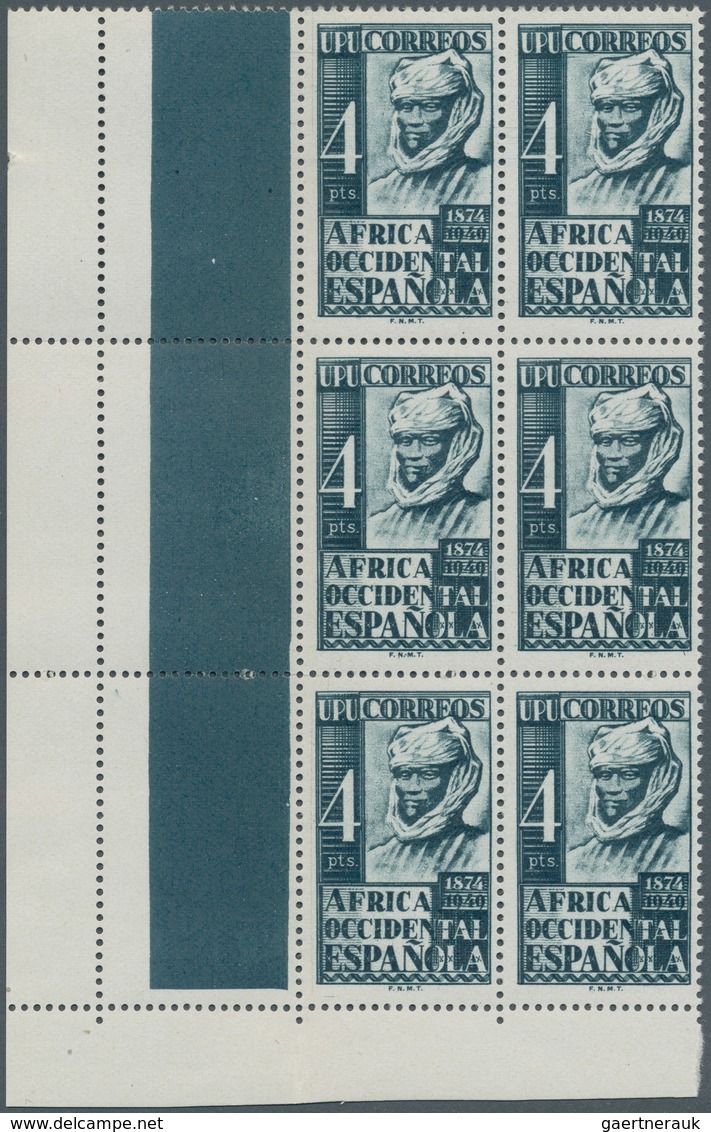 Spanisch-Westafrika: 1949, 75 Years United Postal Union (UPU) 4pta. Black-green In A Lot With About - Spaanse Sahara