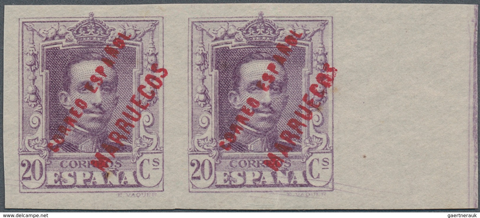 Tanger - Spanische Post: 1926, King Alfonso XIII. 20c. Violet With Diagonal Red Opt. ‚CORREO ESPANOL - Spaans-Marokko