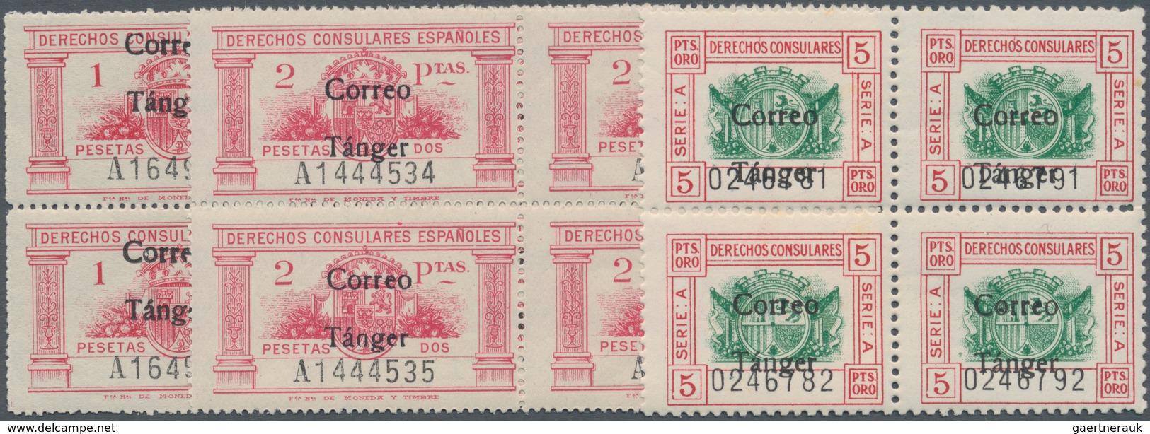 Tanger - Spanische Post: 1939, Three Different Consular Stamps 1pta. Rose, 2pta. Rose And 5pta. Carm - Spaans-Marokko