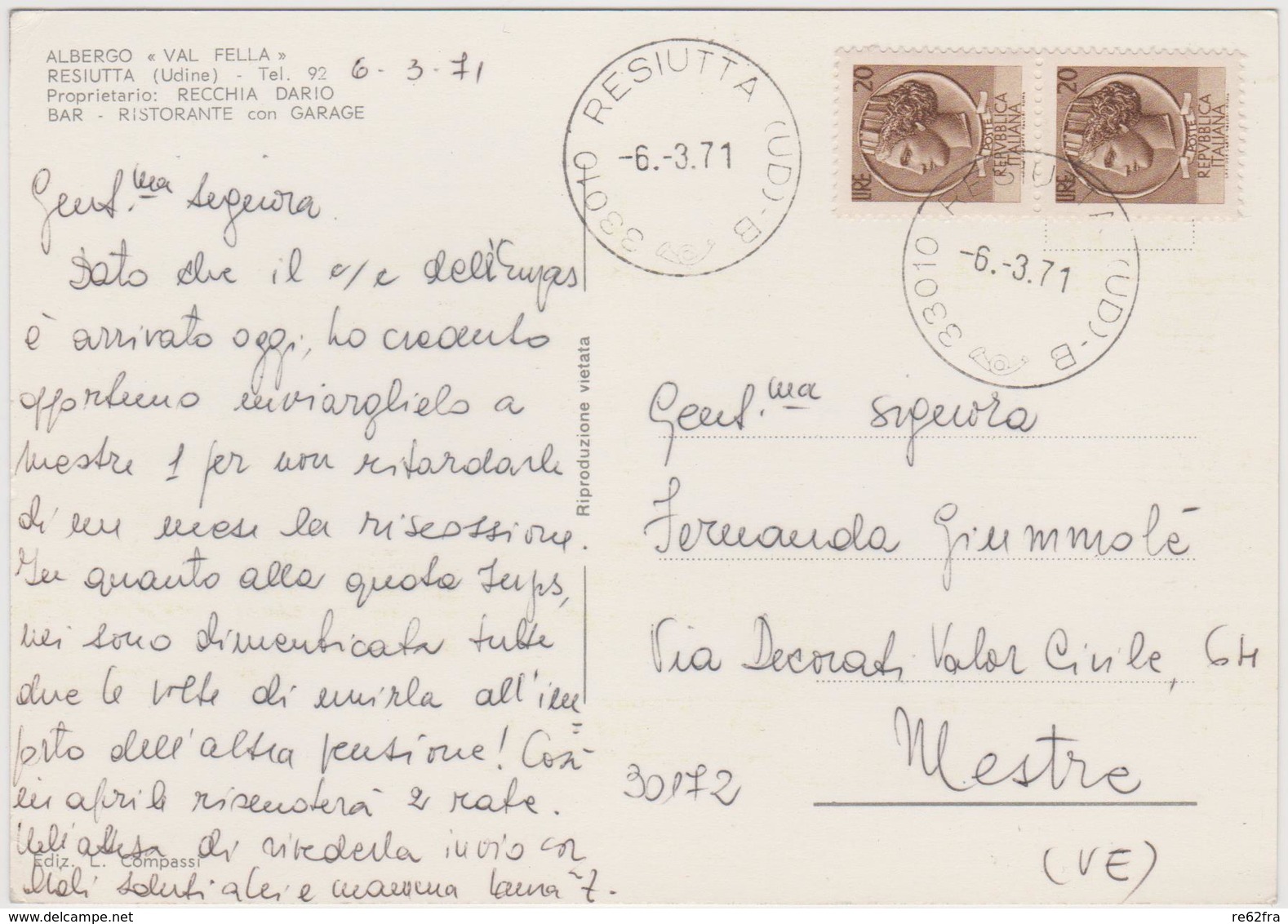 RESIUTTA   (UD) , Lotto 5 cartoline  - 1  f.p. e 4  F.G.  - anni  '1940/'1950