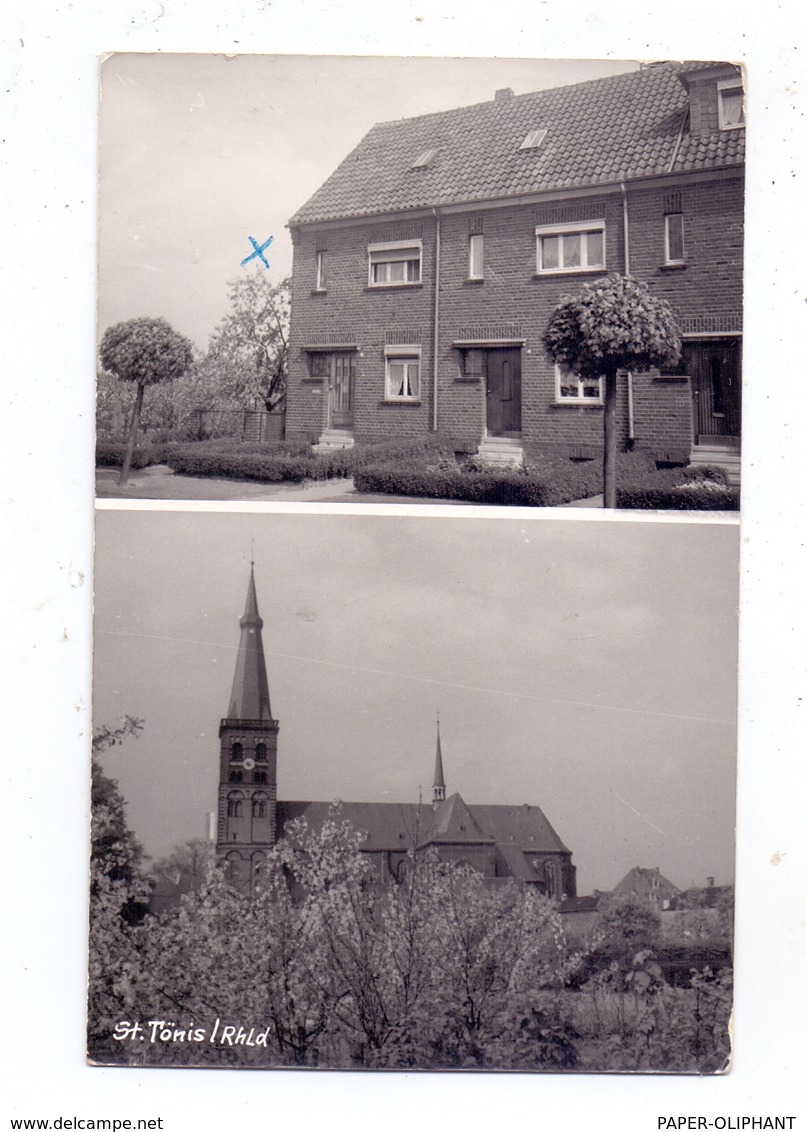 4154 TÖNISVORST - ST. TÖNIS, Photo-AK, Privathaus, Kirche, 1959, Nach Chile Befördert - Viersen