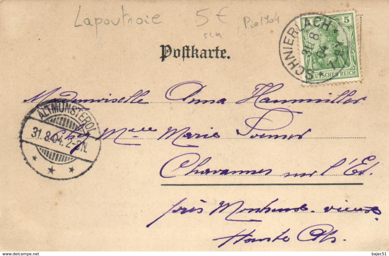 1 Cpa Lapoutroie  "pionnière 1904" - Lapoutroie