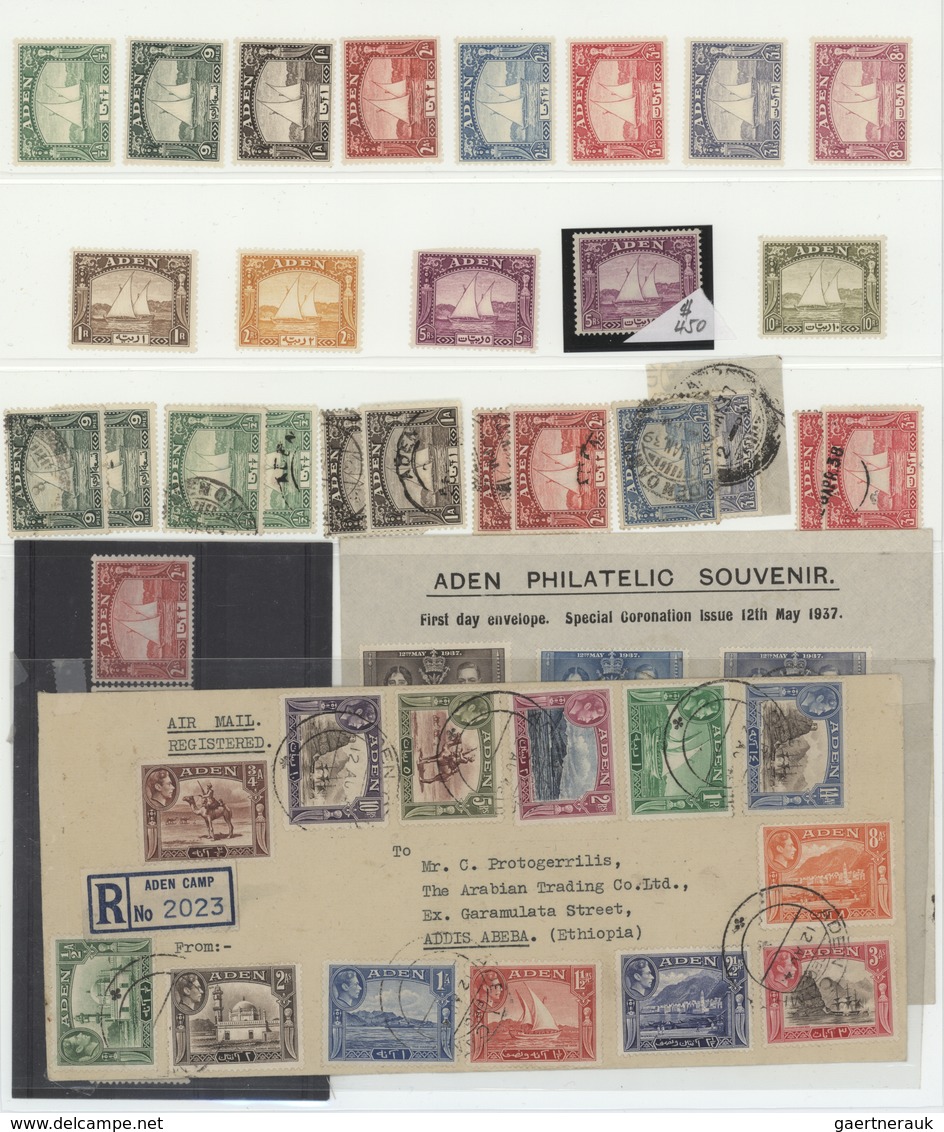 Aden: 1937/1960 (ca.), Mint And Used Collection On Stockpages, Incl. 1937 Definitives "Dhow" ½a. To - Aden (1854-1963)