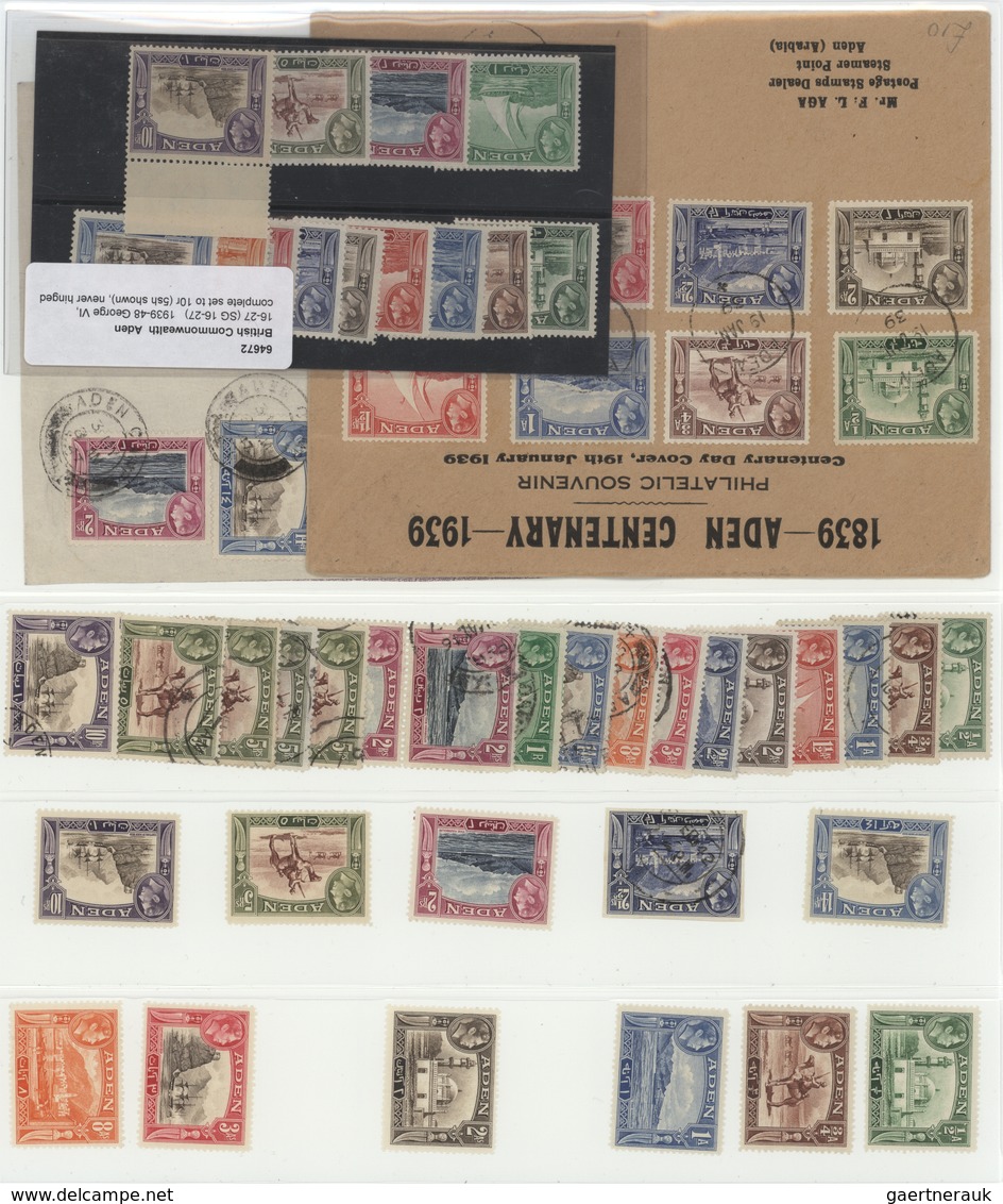 Aden: 1937/1960 (ca.), Mint And Used Collection On Stockpages, Incl. 1937 Definitives "Dhow" ½a. To - Aden (1854-1963)