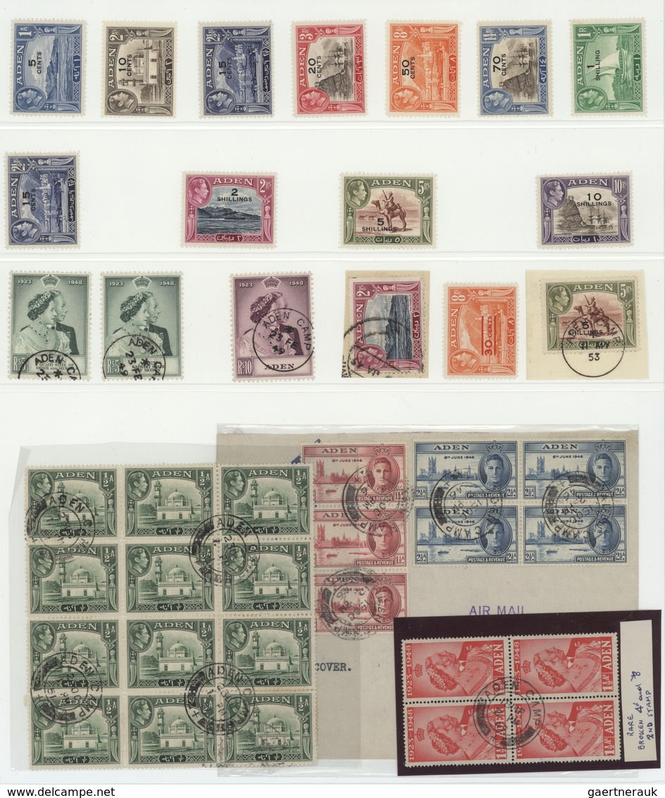 Aden: 1937/1960 (ca.), Mint And Used Collection On Stockpages, Incl. 1937 Definitives "Dhow" ½a. To - Aden (1854-1963)