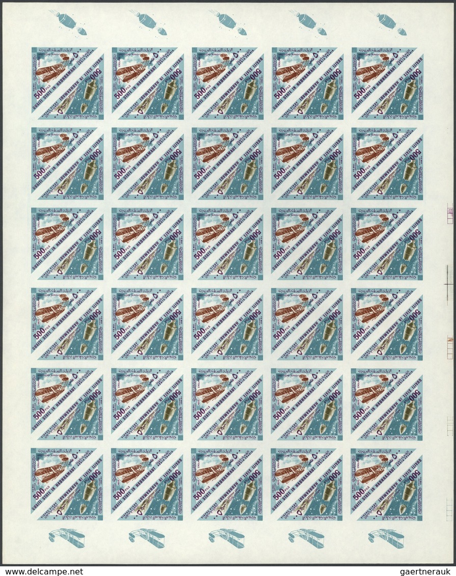 Aden - Kathiri State Of Seiyun: 1967/1968, Seiyun/Hadhramaut/Mahra, U/m Assortment Of Complete Sheet - Yémen