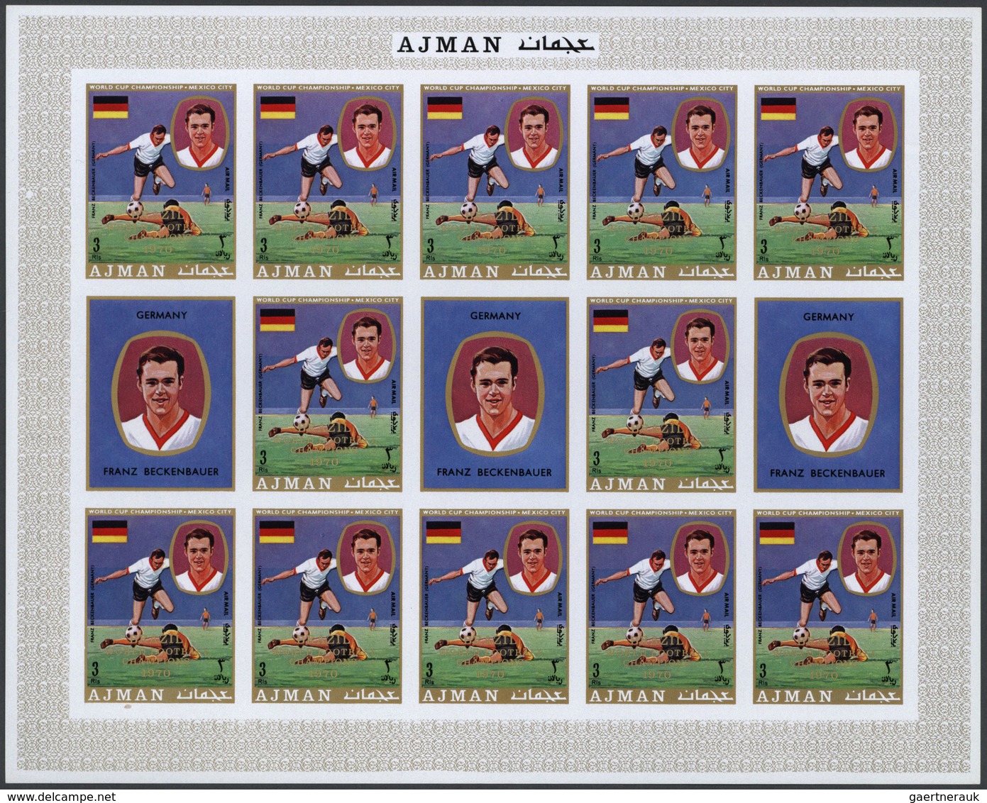 Adschman / Ajman: 1970/1972, comprehensive u/m collection of complete sheets/large units in three bi
