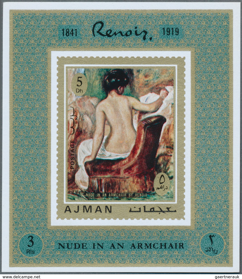 Adschman / Ajman: 1971, Nude Paintings By Auguste RENOIR Set Of Eight Different Imperforate Special - Ajman