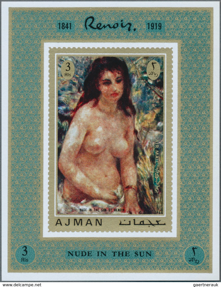 Adschman / Ajman: 1971, Nude paintings by Auguste RENOIR set of eight different imperforate special