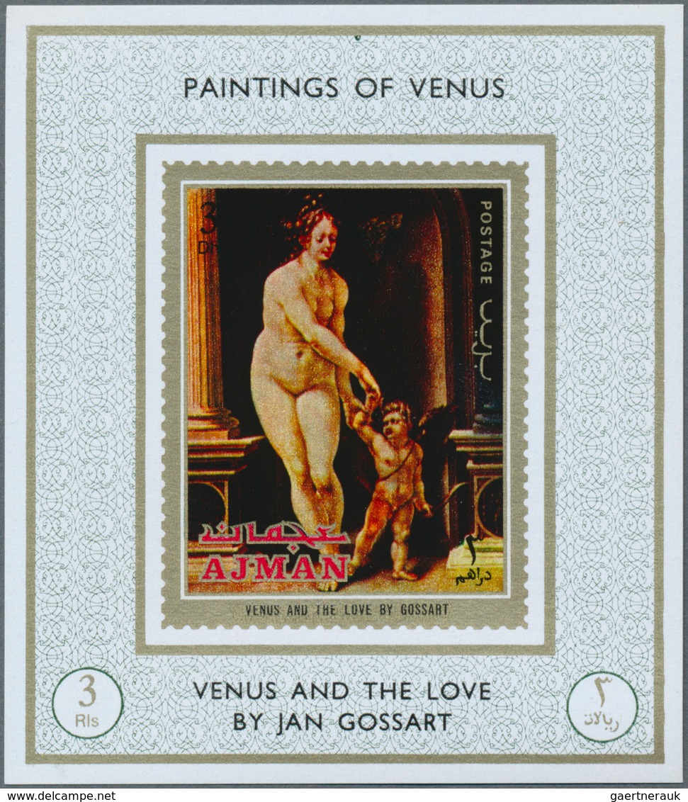 Adschman / Ajman: 1971, Nude Paintings By TITIAN (mostly Venus Etc.) Set Of Eight Different Imperfor - Adschman