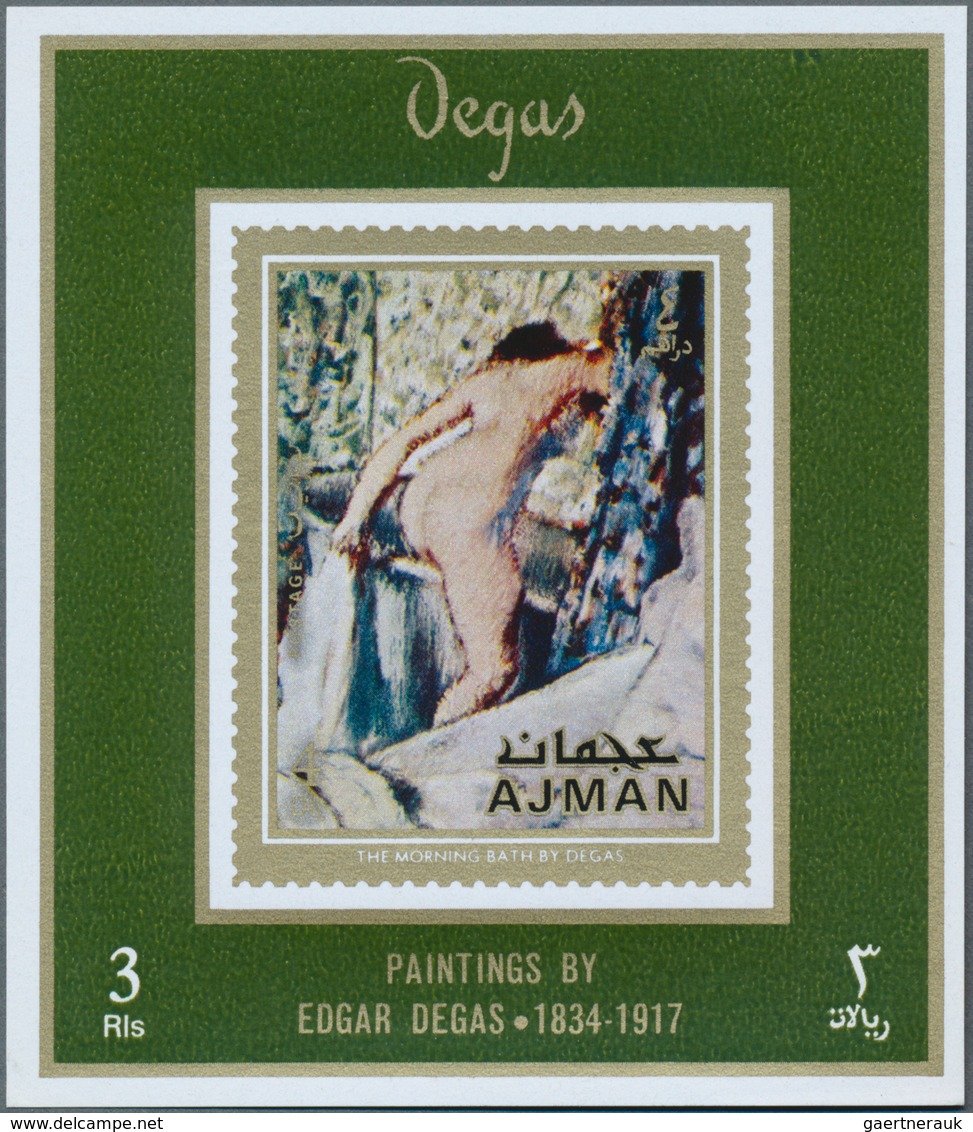 Adschman / Ajman: 1971, Paintings By Edgar DEGAS (bathing Women Etc.) Set Of Eight Different Imperfo - Ajman