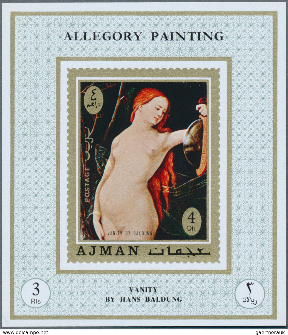 Adschman / Ajman: 1971, Paintings By Famous Masters (Allegory Paintings From Böcklin, Bellinig, Gaug - Ajman