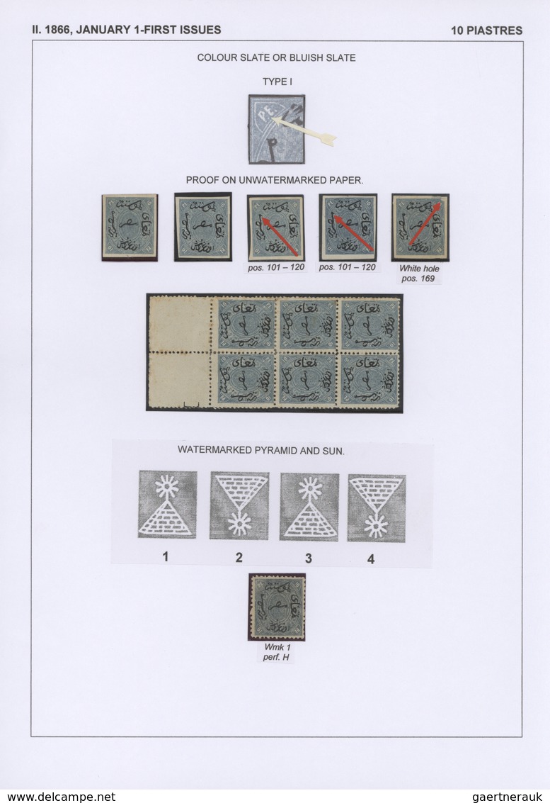 Ägypten: 1704-1879, Specialized collection of stamps and covers well written up on pages and housed