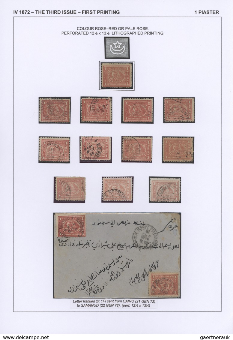 Ägypten: 1704-1879, Specialized collection of stamps and covers well written up on pages and housed